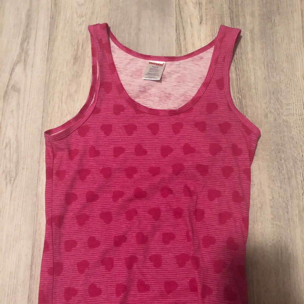 pink Heart print tank unionbay